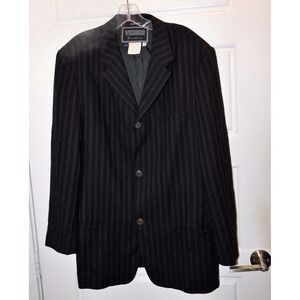Versus Gianni Versace Black Pin Stripe Sport Coat 3 Button Down Jacket 38 /52